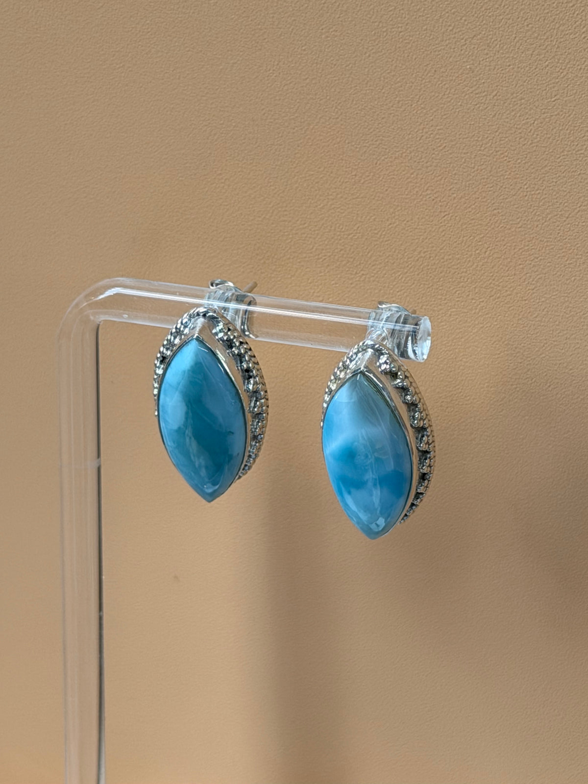 Larimar Marquise Studs