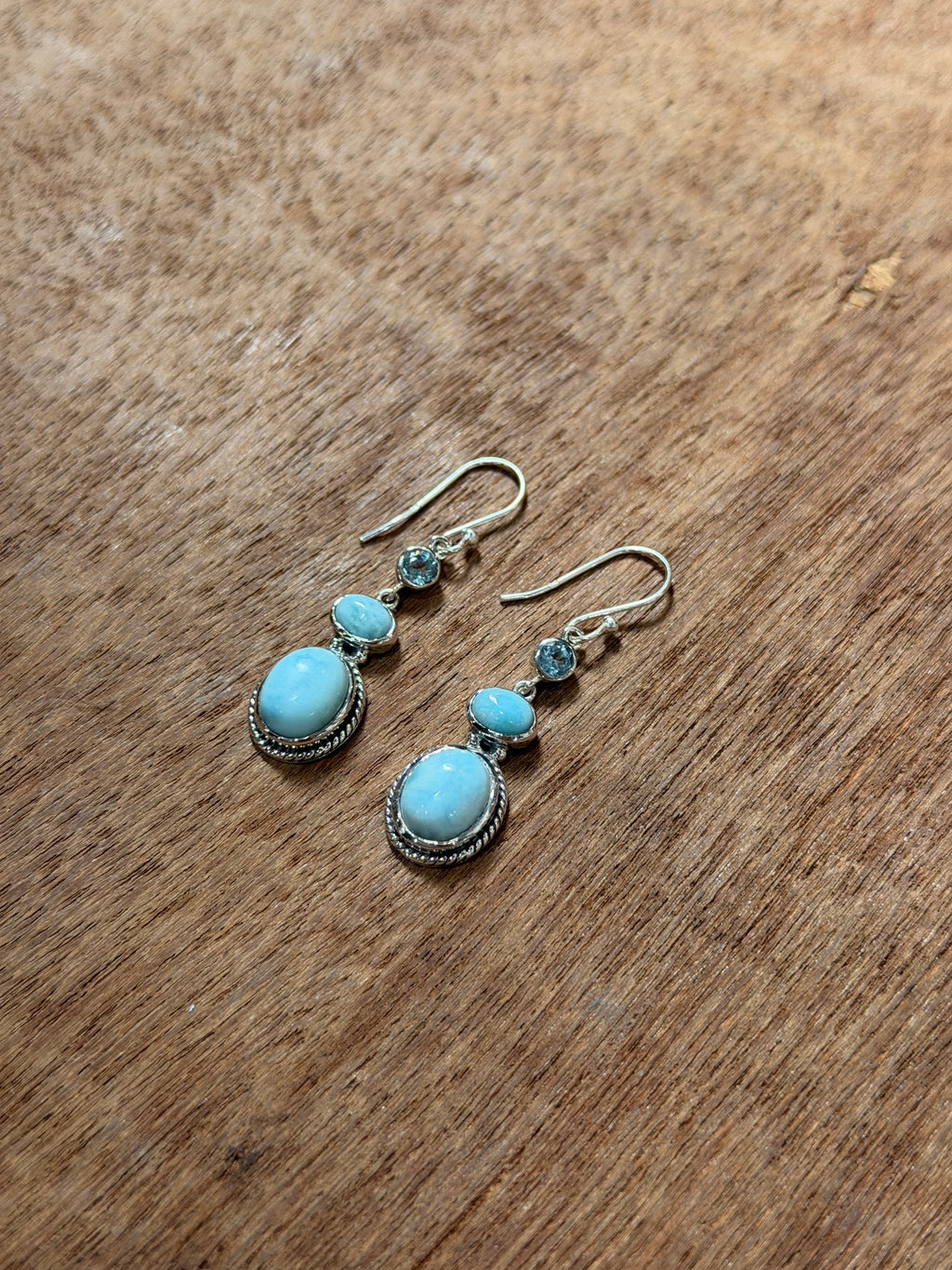 Larimar & topaz Serenity Earrings