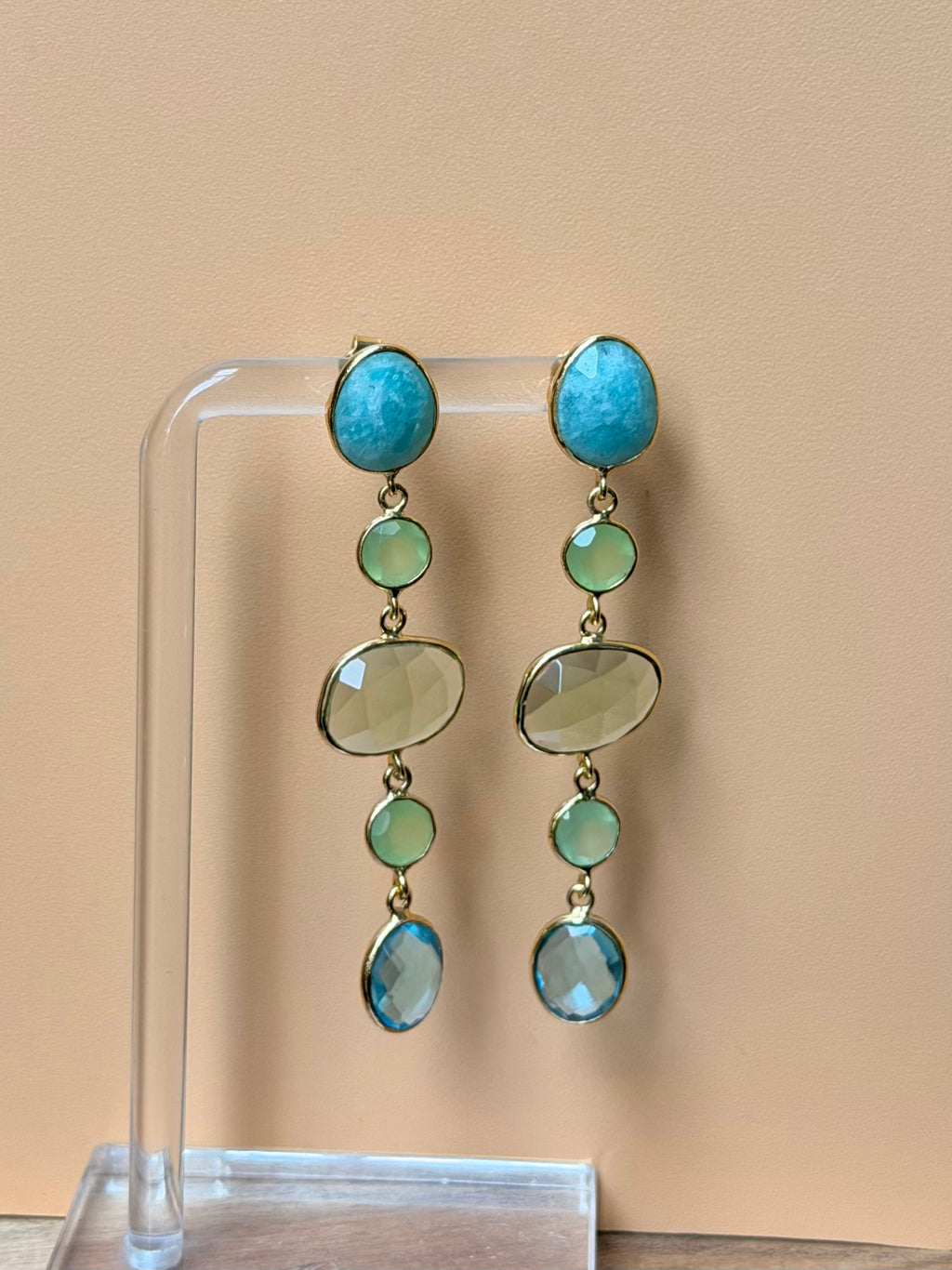 Gold Ocean Aura Earrings