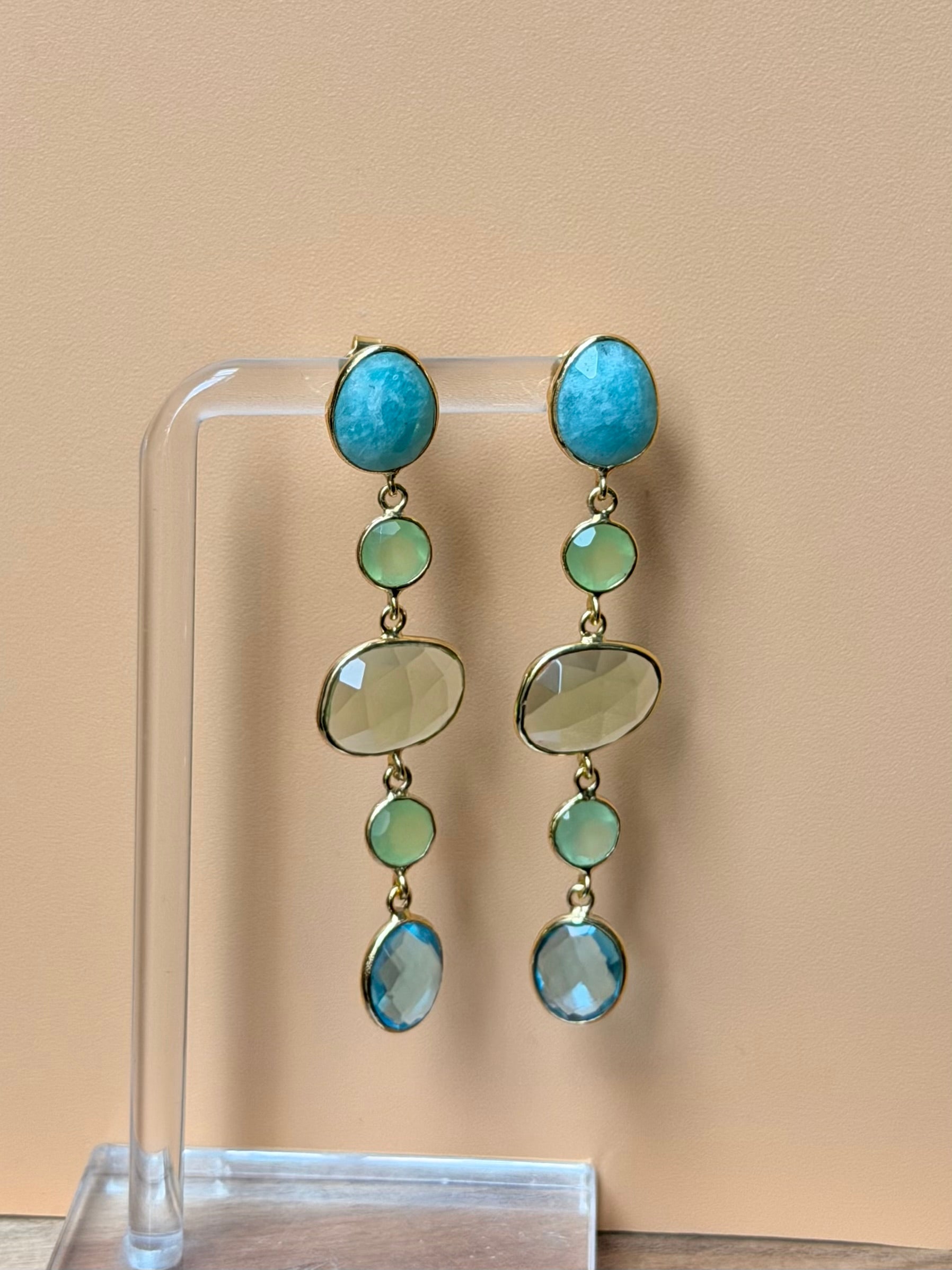 Gold Ocean Aura Earrings