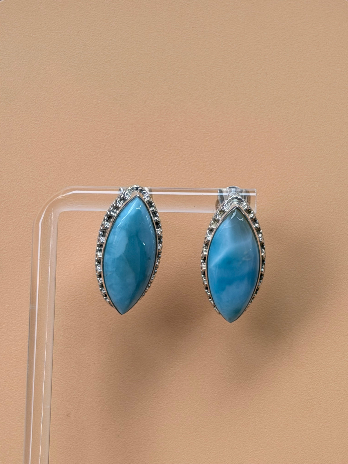 Larimar Marquise Studs