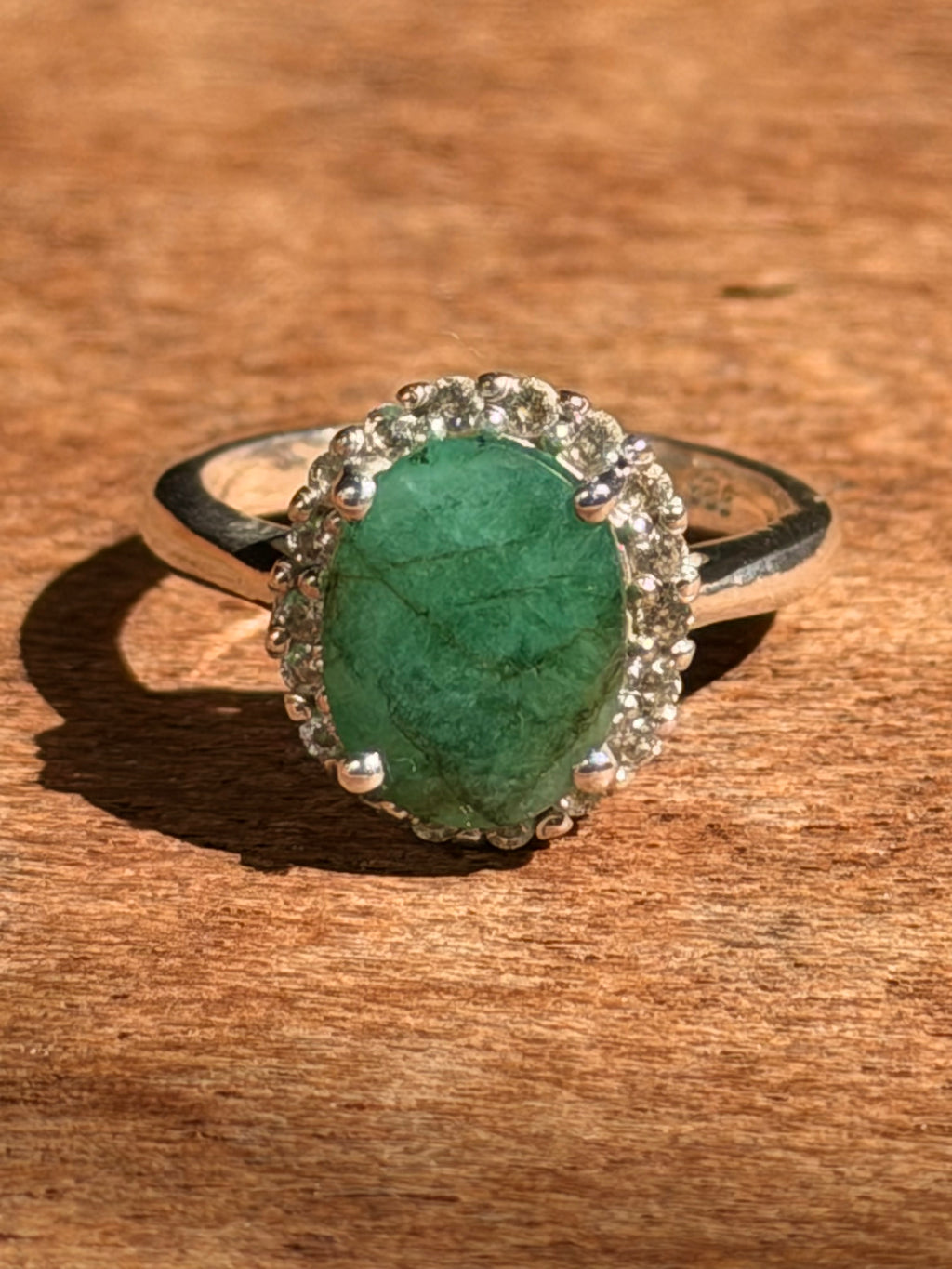 Emerald Flower Ring