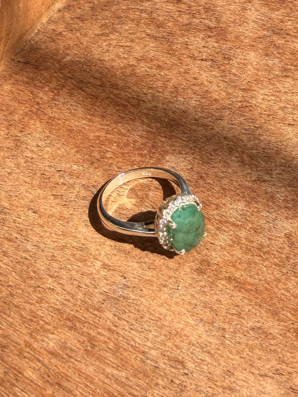 Emerald Flower Ring