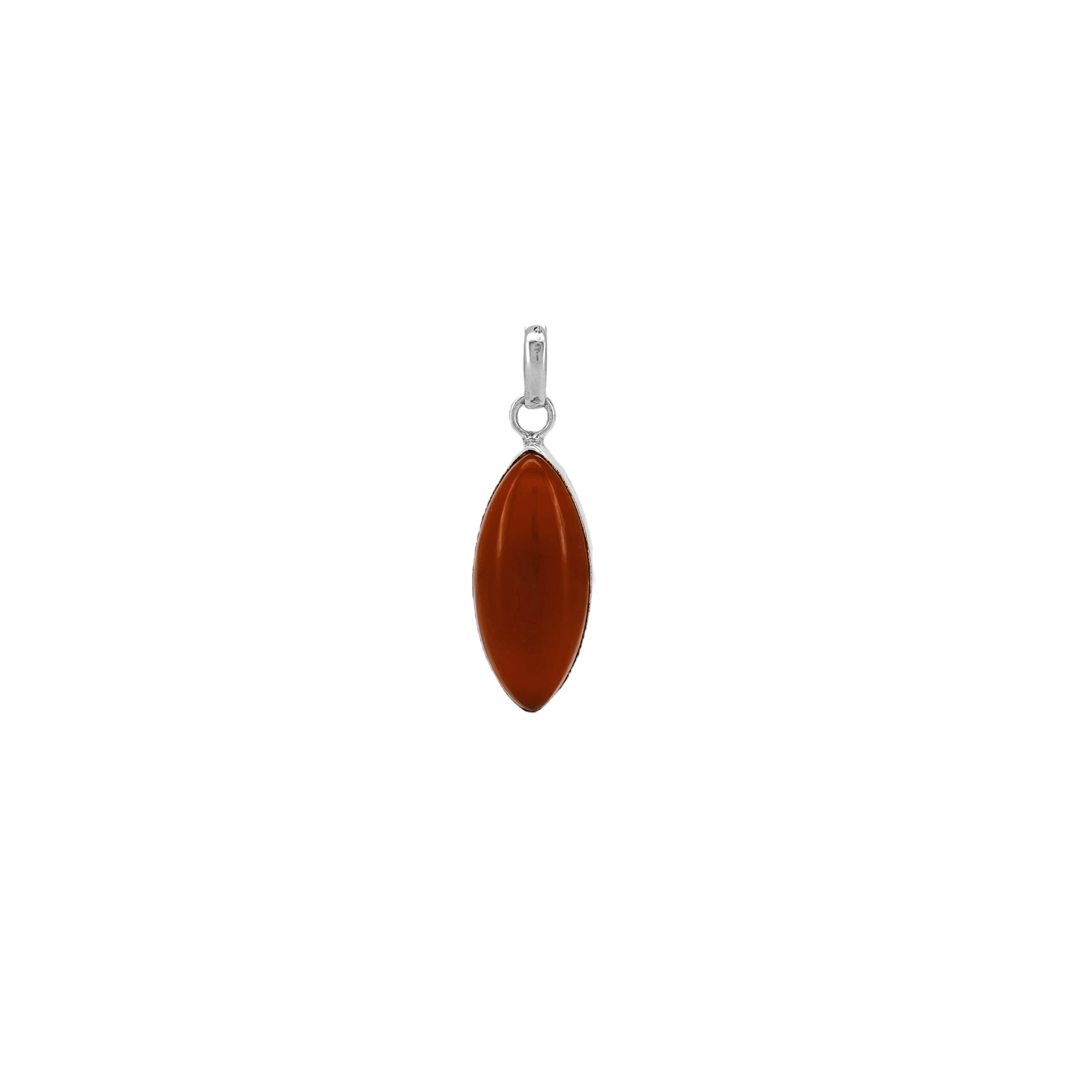 Carnelian Cabochon Teardrop Pendant