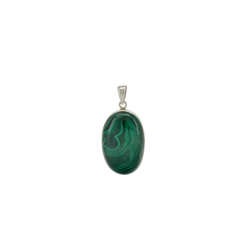 Malachite Cabochon Oval Pendant II