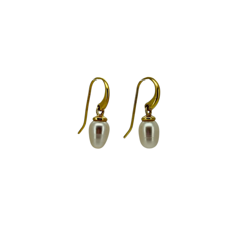 Gold Pearl Drop Earrings