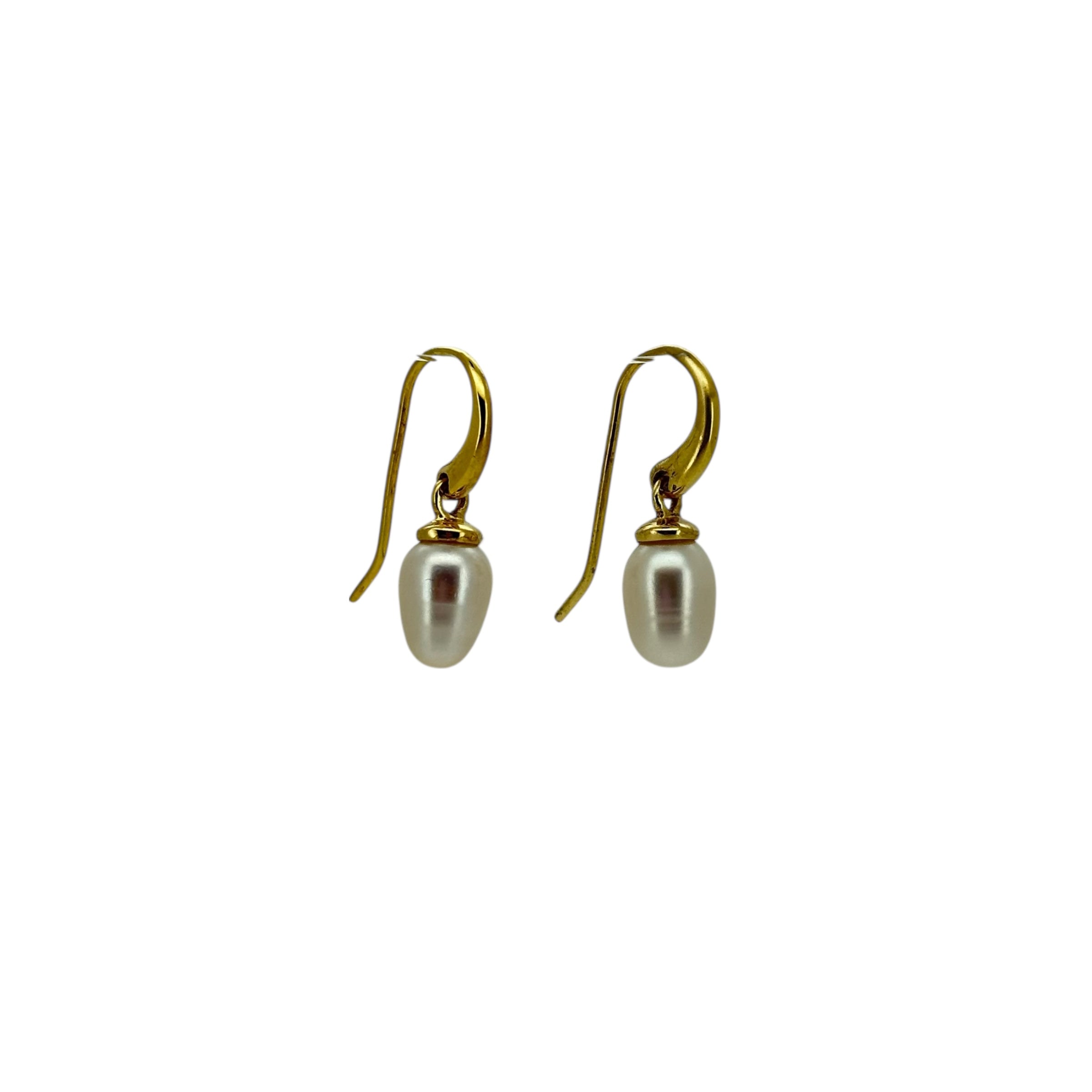 Gold Pearl Drop Earrings