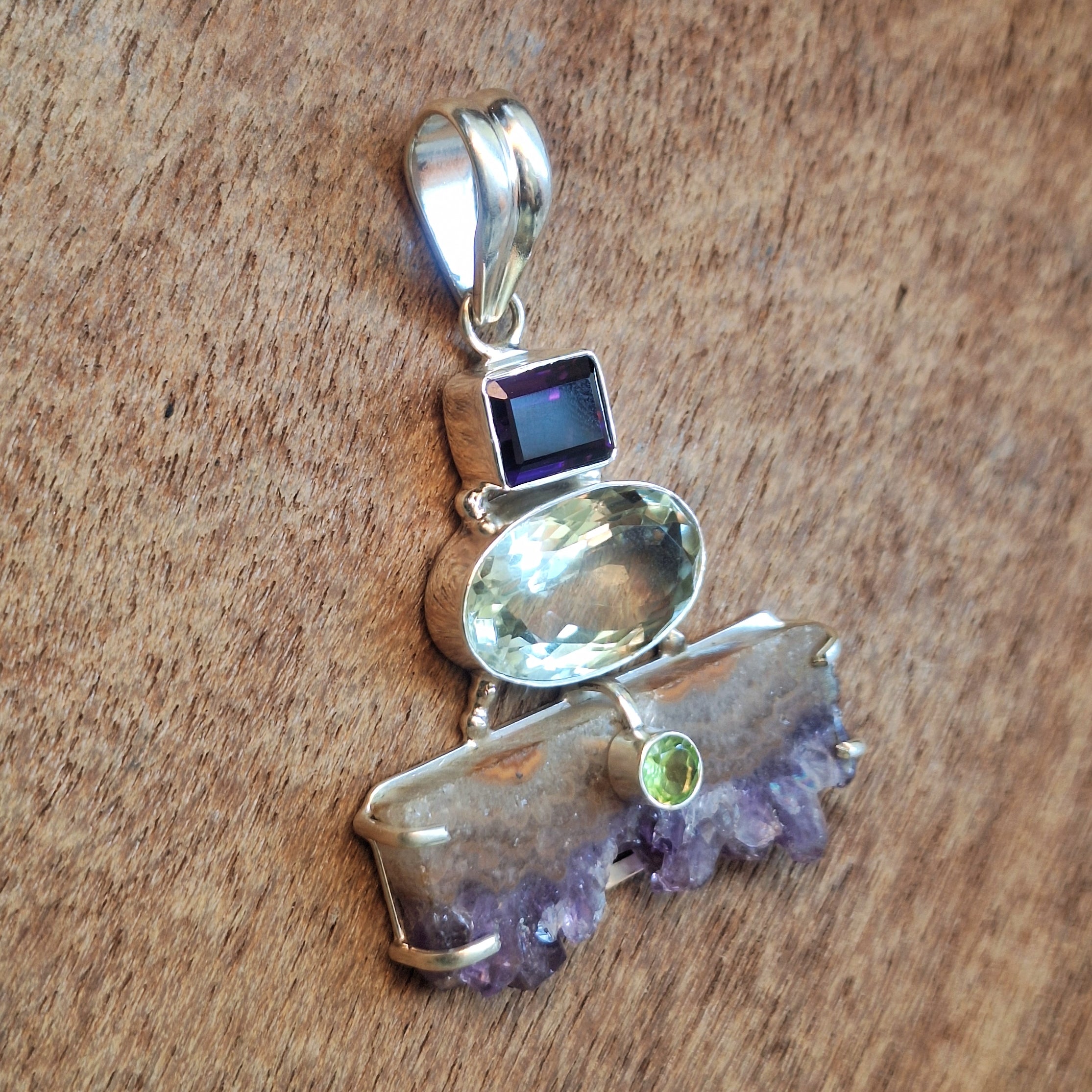 Amethyst Prasiolite & Peridot Pendant