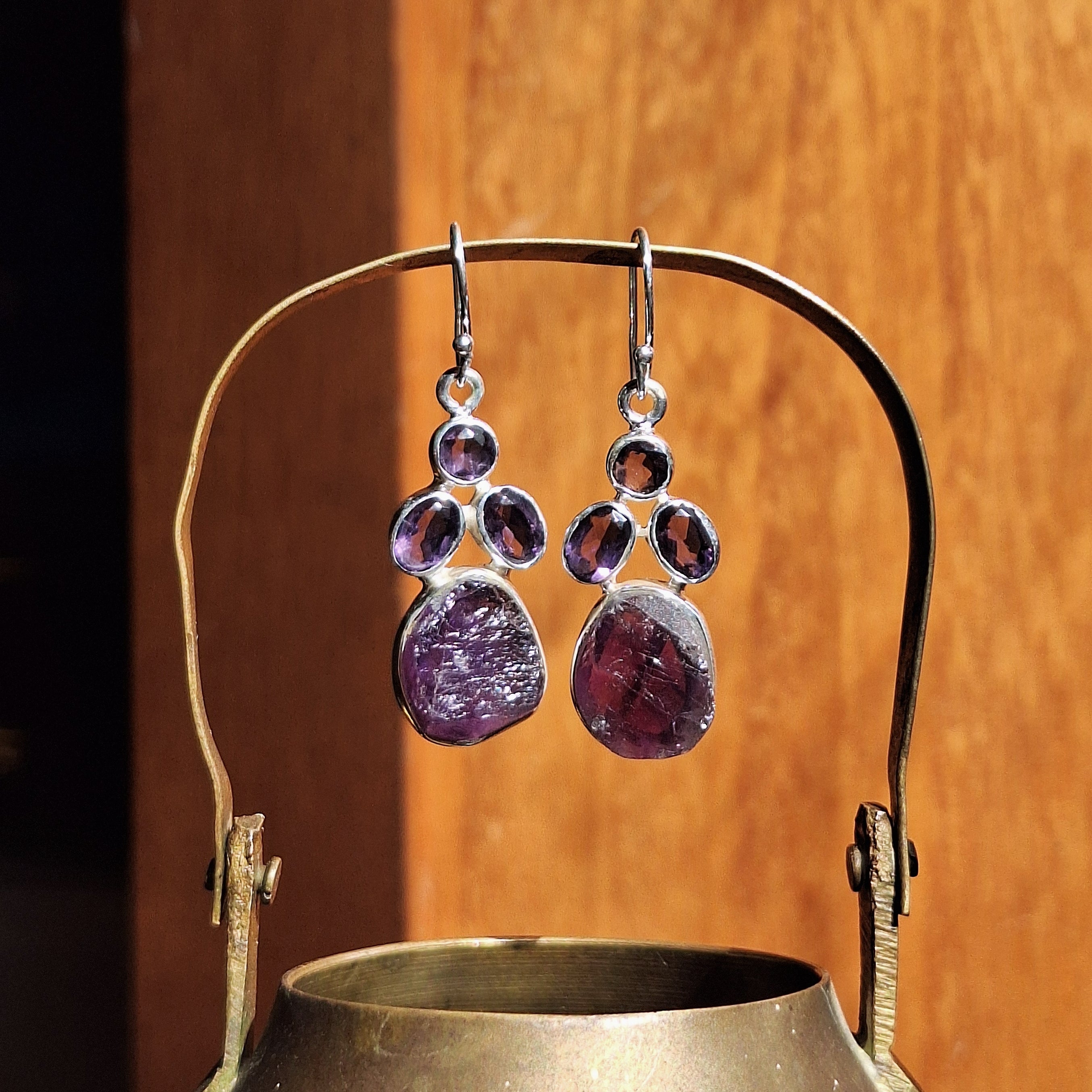 Amethyst Combo Cut Earrings