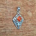 Carnelian Faceted Diamond Pendant