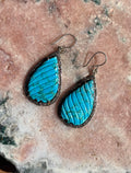 Natural Diamonds & Turquoise Drop Earrings