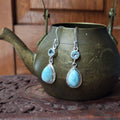 Larimar & Topaz Combination Tear Drop Earrings
