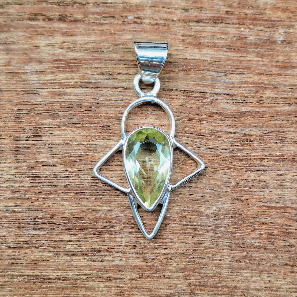 Lemon Quartz Faceted Star Pendant