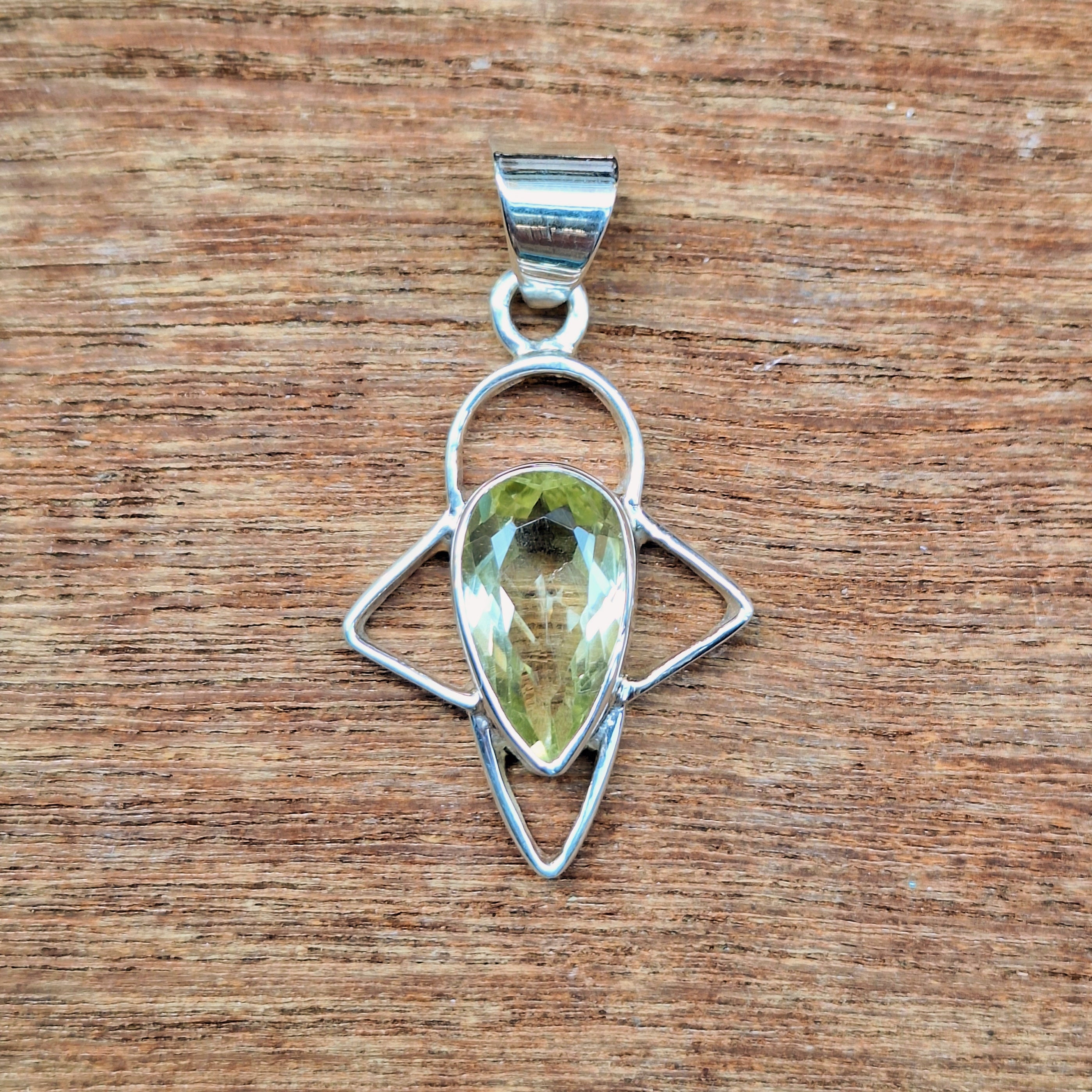 Lemon Quartz Faceted Star Pendant