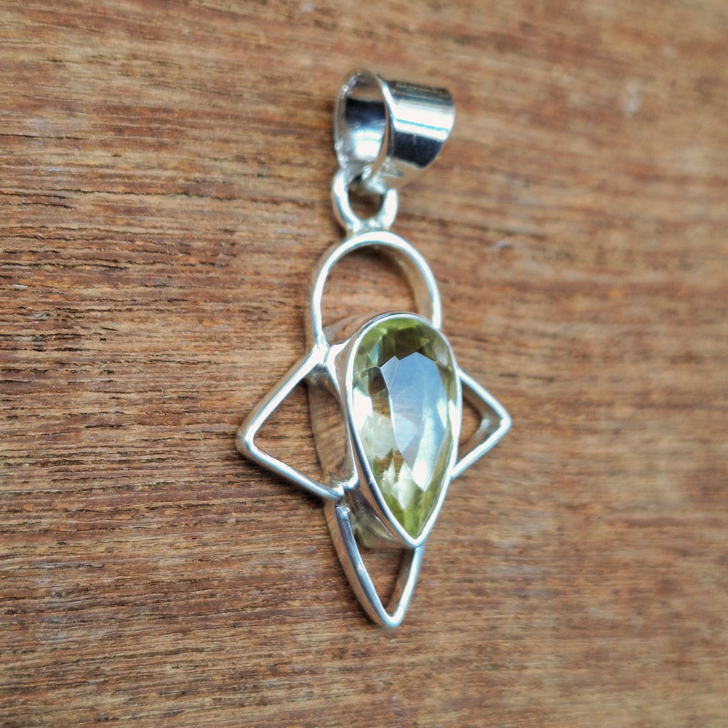 Lemon Quartz Faceted Star Pendant