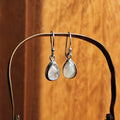 Moonstone Cabochon Teardrop Earrings