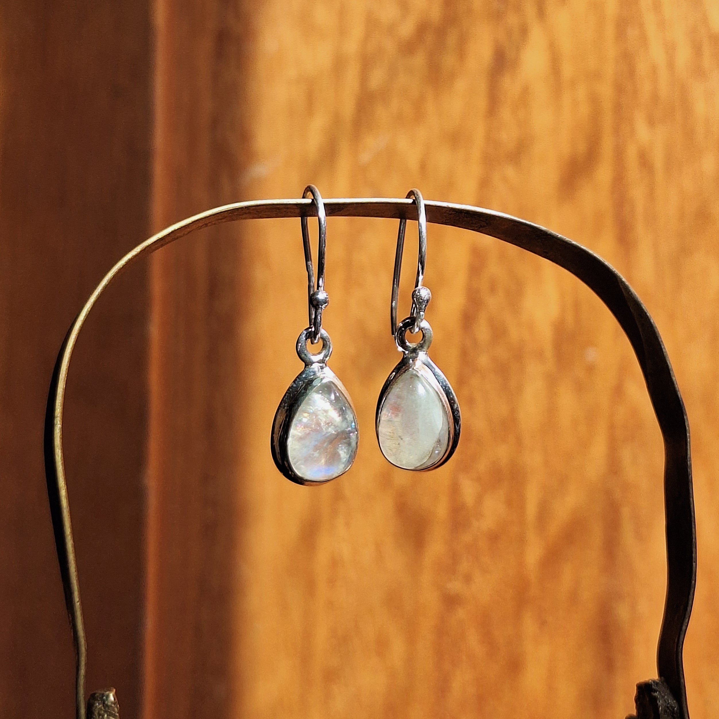 Moonstone Cabochon Teardrop Earrings
