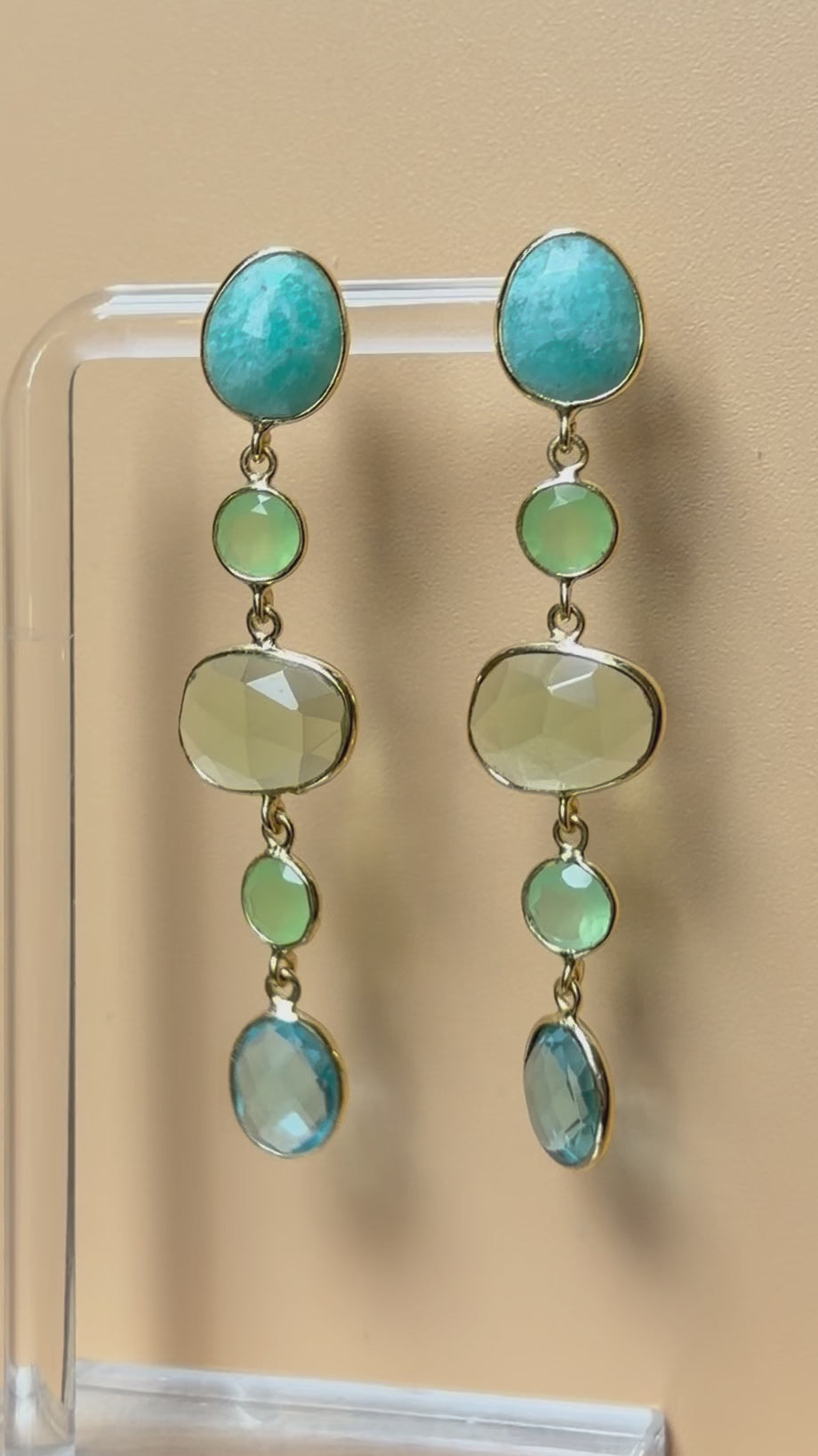 Gold Ocean Aura Earrings