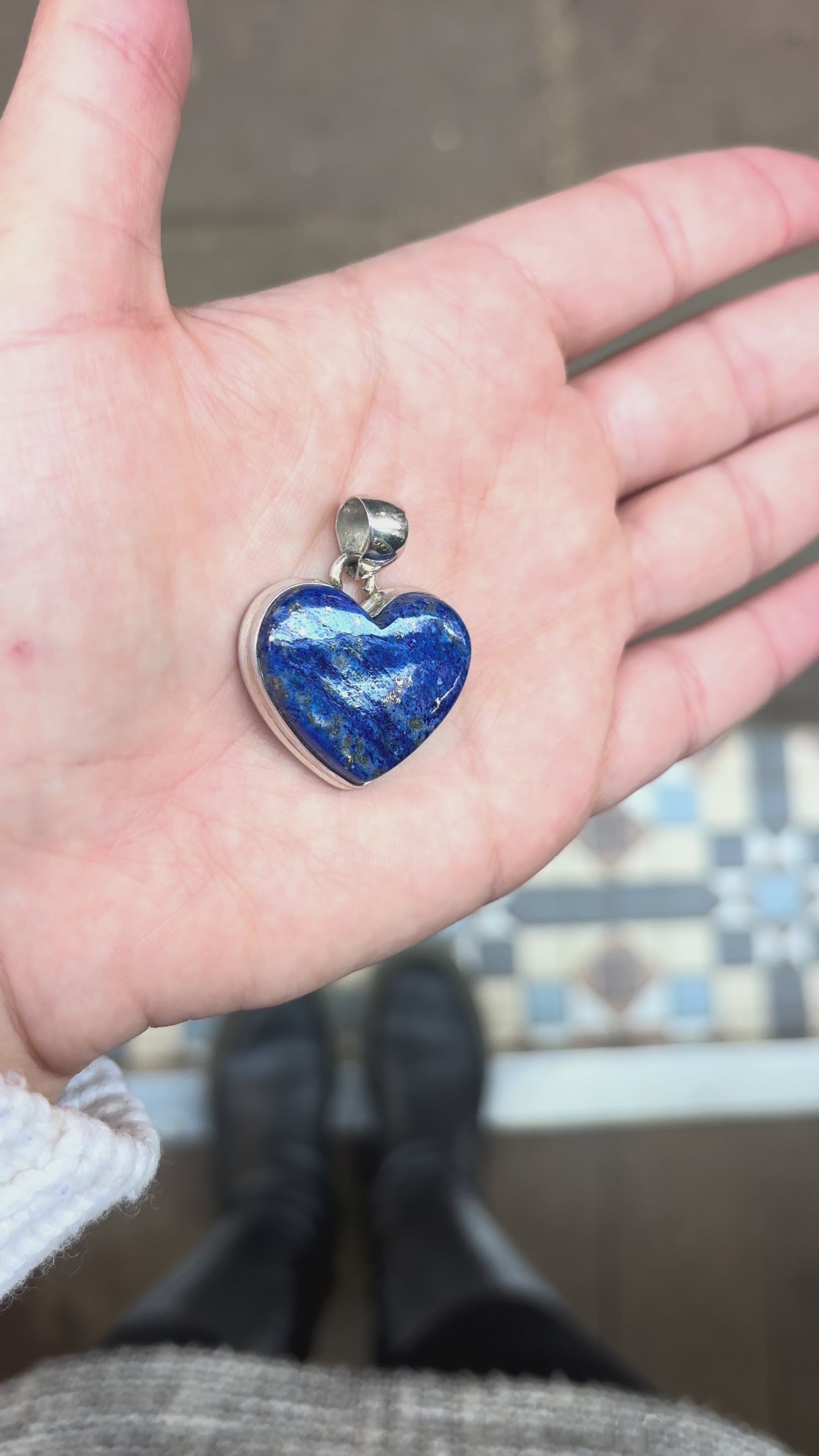 Lapis Lazuli Cabochon Heart Pendant