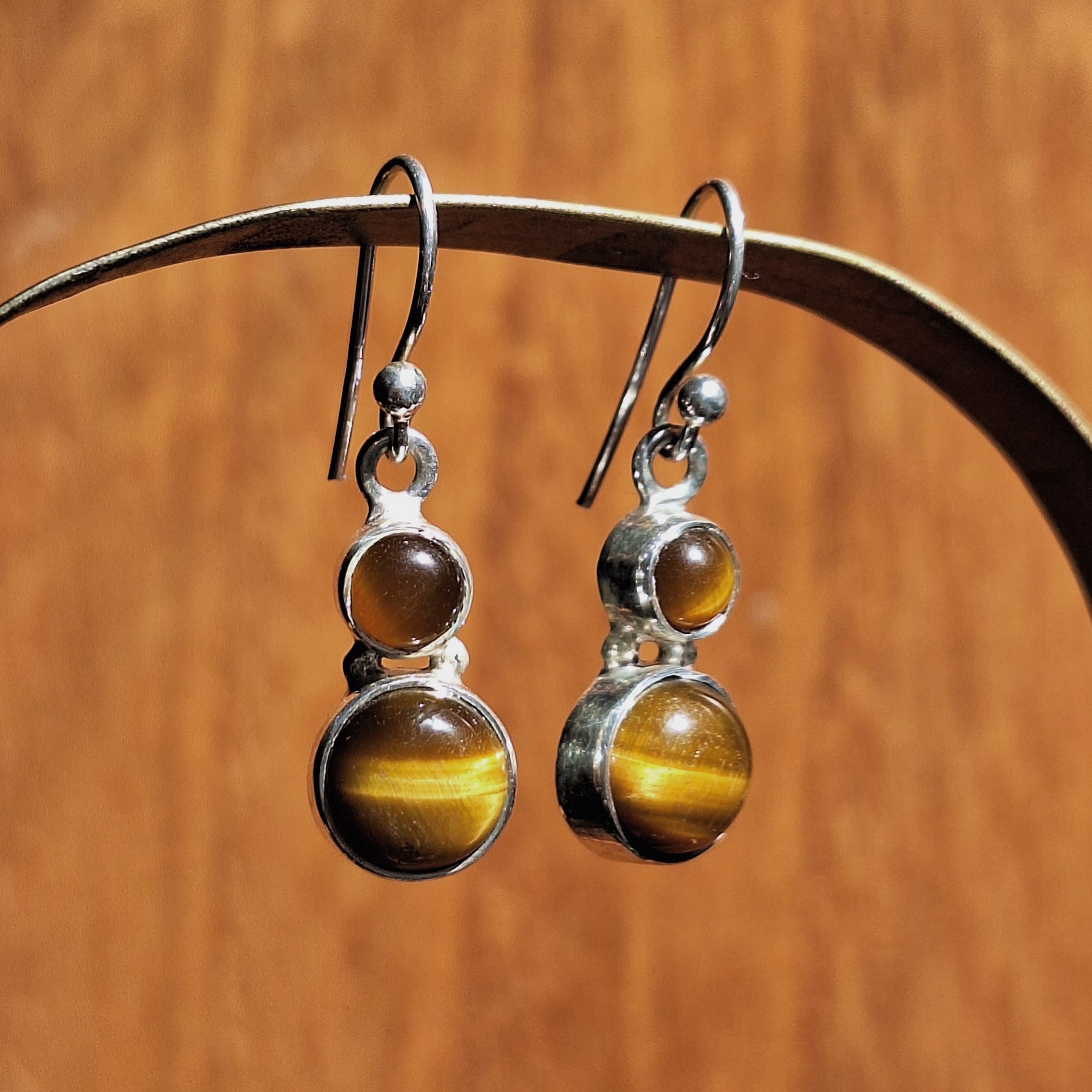 Tigers Eye Double Circle Earrings