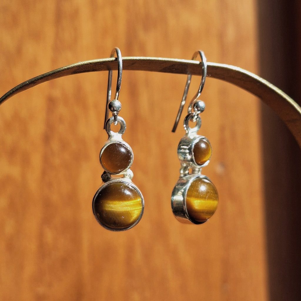 Tigers Eye Double Circle Earrings