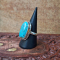 Turquoise Oval Cabochon Ring Size 57